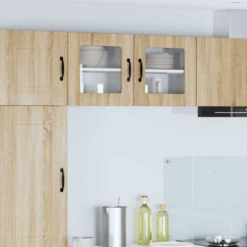 vidaXL Väggglasförråd LUCCA 2 pcs Sonoma-ek 40 x 31 x 40 cm