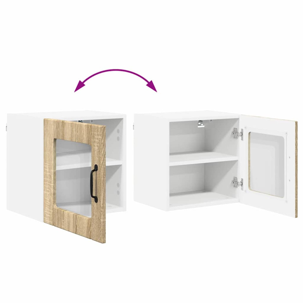 Produktbild för Väggglasförråd LUCCA 2 pcs Sonoma-ek 40 x 31 x 40 cm