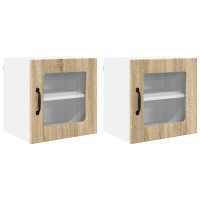 Produktbild för Väggglasförråd LUCCA 2 pcs Sonoma-ek 40 x 31 x 40 cm