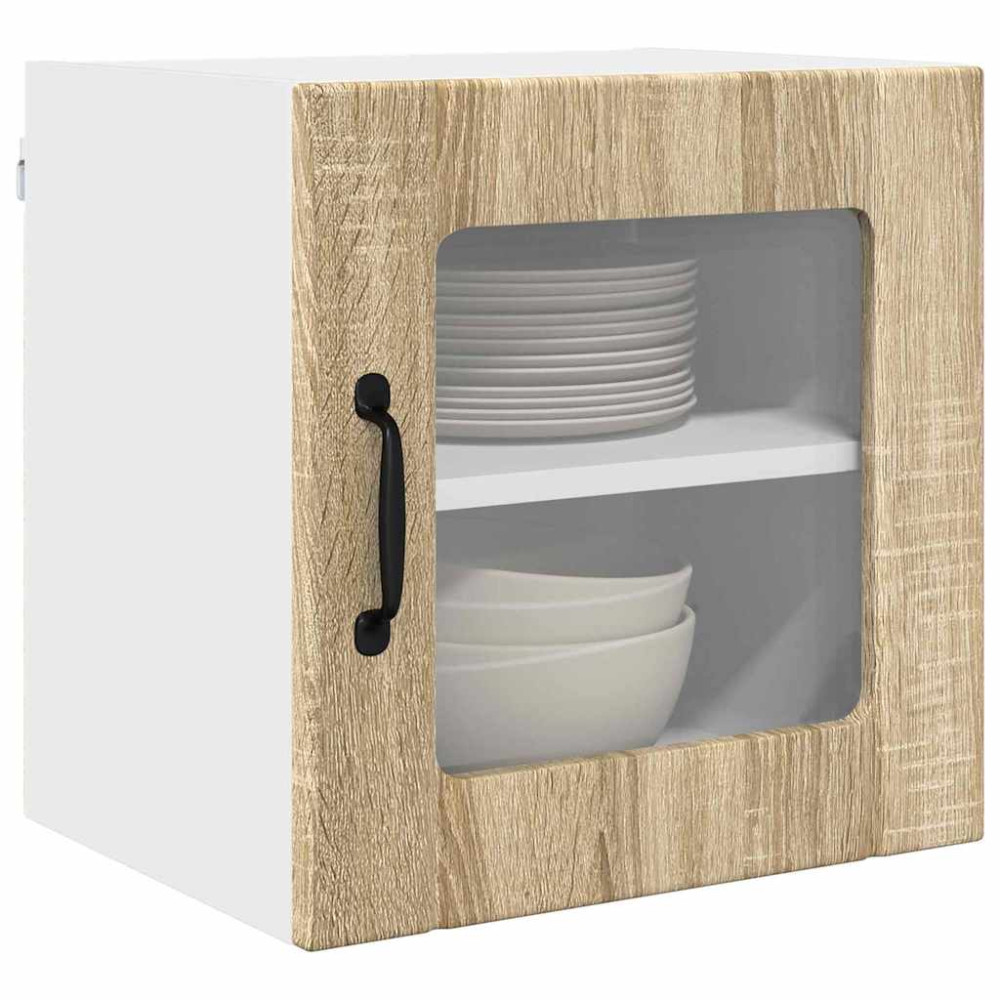 Produktbild för Väggglasförråd LUCCA 2 pcs Sonoma-ek 40 x 31 x 40 cm