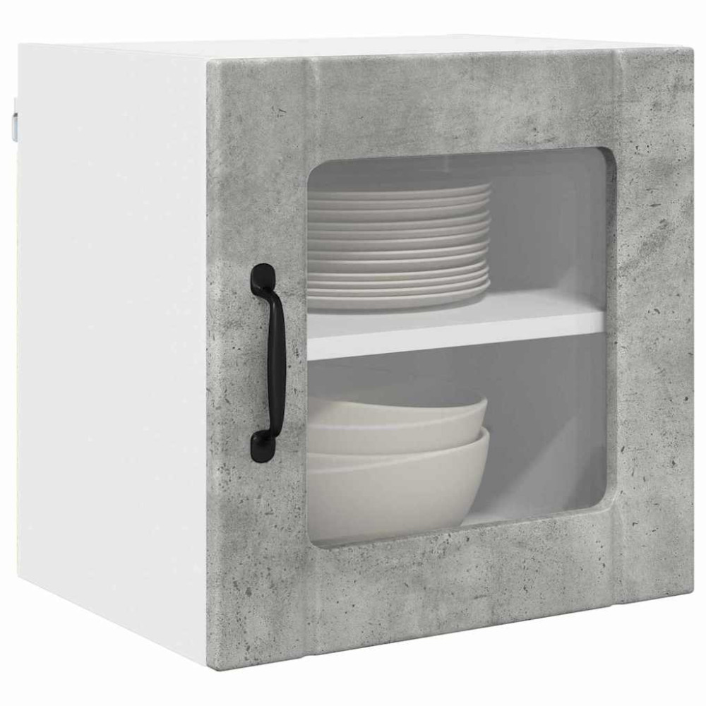 Produktbild för Väggglasförråd LUCCA Betonggrå 40 x 31 x 40 cm Konstruerat trä