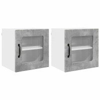 Produktbild för Väggglasförråd LUCCA 2 pcs Betonggrå 40 x 31 x 40 cm