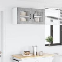Produktbild för Väggglasförråd LUCCA 2 pcs Betonggrå 40 x 31 x 40 cm