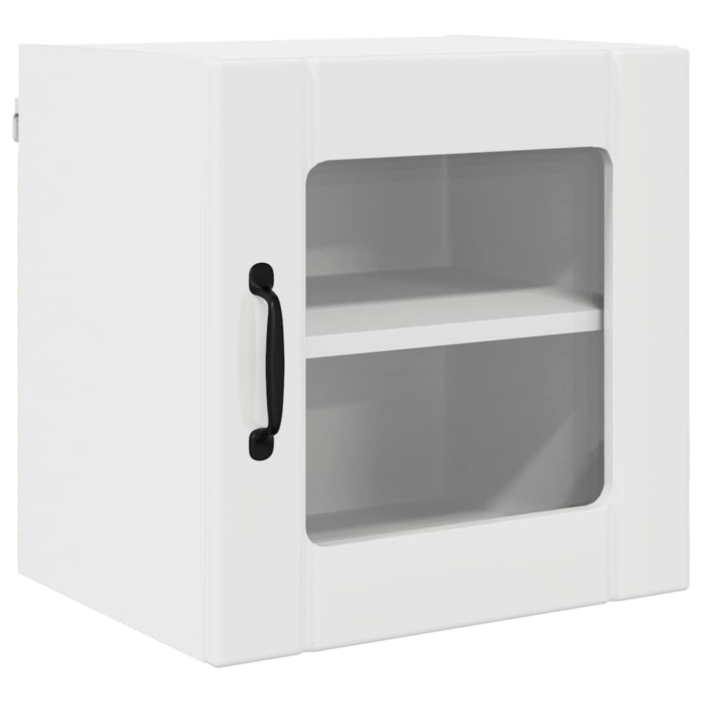 Produktbild för Väggglasförråd LUCCA Vit högglans 40 x 31 x 40 cm
