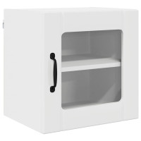 Produktbild för Väggglasförråd LUCCA Vit högglans 40 x 31 x 40 cm
