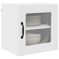Produktbild för Väggglasförråd LUCCA Vit högglans 40 x 31 x 40 cm