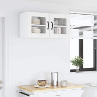 Produktbild för Väggglasförråd LUCCA Vit högglans 40 x 31 x 40 cm