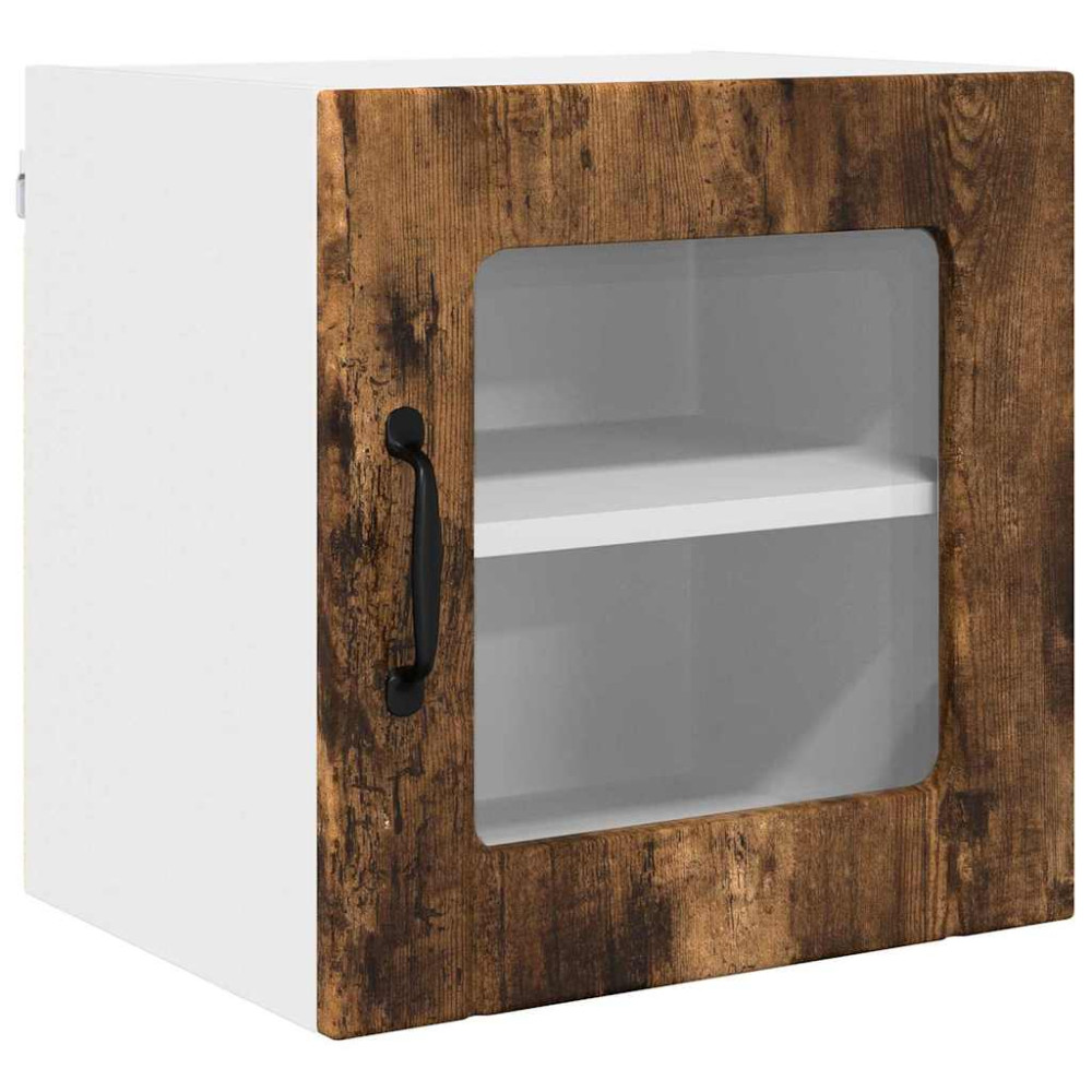 Produktbild för Väggglasförråd LUCCA Rökt ek 40 x 31 x 40 cm Konstruerat trä