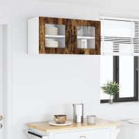 Produktbild för Väggglasförråd LUCCA Rökt ek 40 x 31 x 40 cm Konstruerat trä