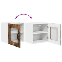 Produktbild för Väggglasförråd LUCCA 2 pcs Rökt ek 40 x 31 x 40 cm