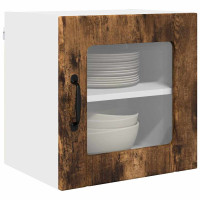 Produktbild för Väggglasförråd LUCCA 2 pcs Rökt ek 40 x 31 x 40 cm