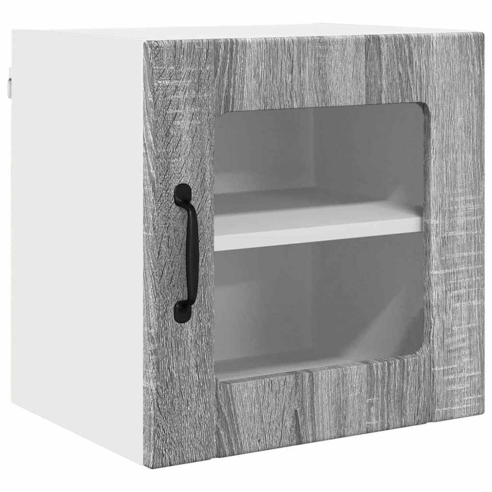 Produktbild för Väggglasförråd LUCCA Grå sonoma-ek 40 x 31 x 40 cm
