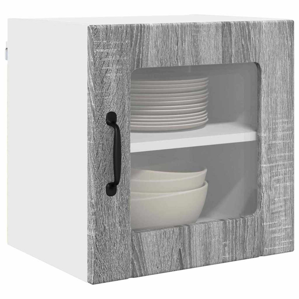 Produktbild för Väggglasförråd LUCCA Grå sonoma-ek 40 x 31 x 40 cm