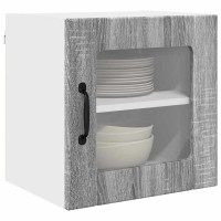 Produktbild för Väggglasförråd LUCCA Grå sonoma-ek 40 x 31 x 40 cm