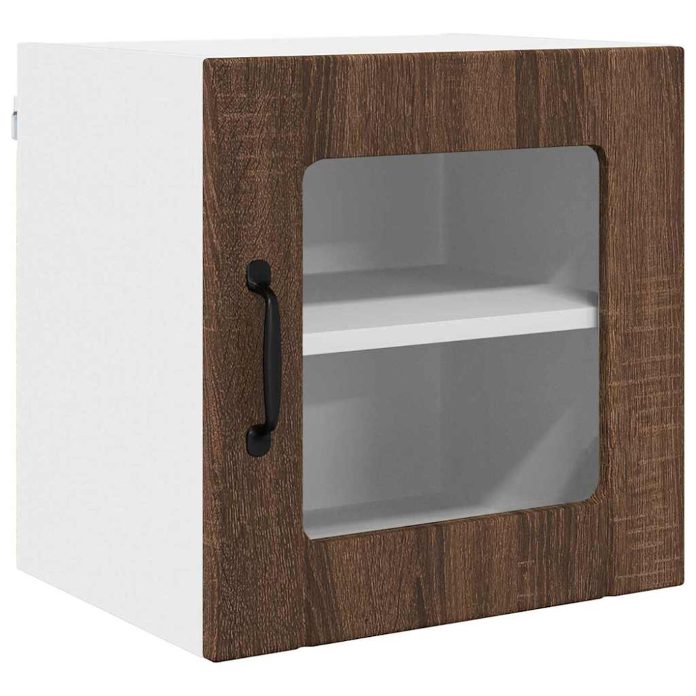 Produktbild för Väggglasförråd LUCCA Brun ek 40 x 31 x 40 cm Konstruerat trä
