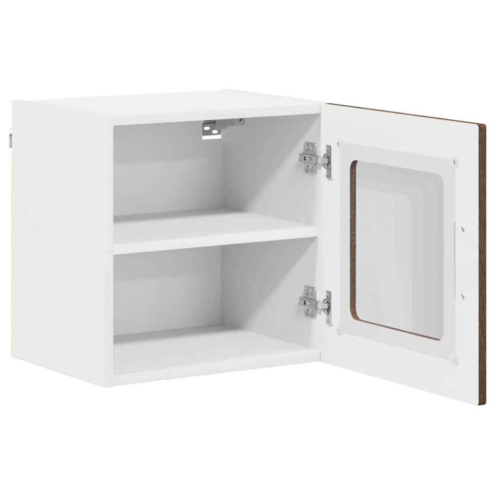 Produktbild för Väggglasförråd LUCCA 2 pcs Brun ek 40 x 31 x 40 cm