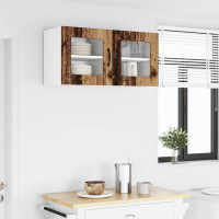 Produktbild för Väggglasförråd LUCCA Gammalt trä 40 x 31 x 40 cm