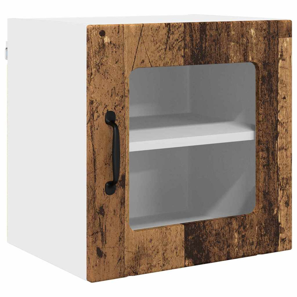 Produktbild för Väggglasförråd LUCCA 2 pcs Gammalt trä 40 x 31 x 40 cm