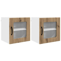 Produktbild för Väggglasförråd LUCCA 2 pcs Artisan-ek 40 x 31 x 40 cm
