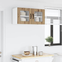 Produktbild för Väggglasförråd LUCCA 2 pcs Artisan-ek 40 x 31 x 40 cm