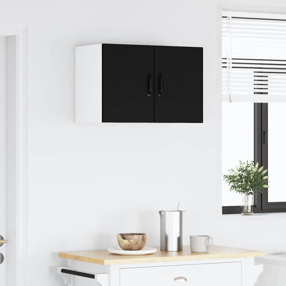 Produktbild för Väggskåp LUCCA 2 pcs Svart 30 x 31 x 40 cm Konstruerat trä