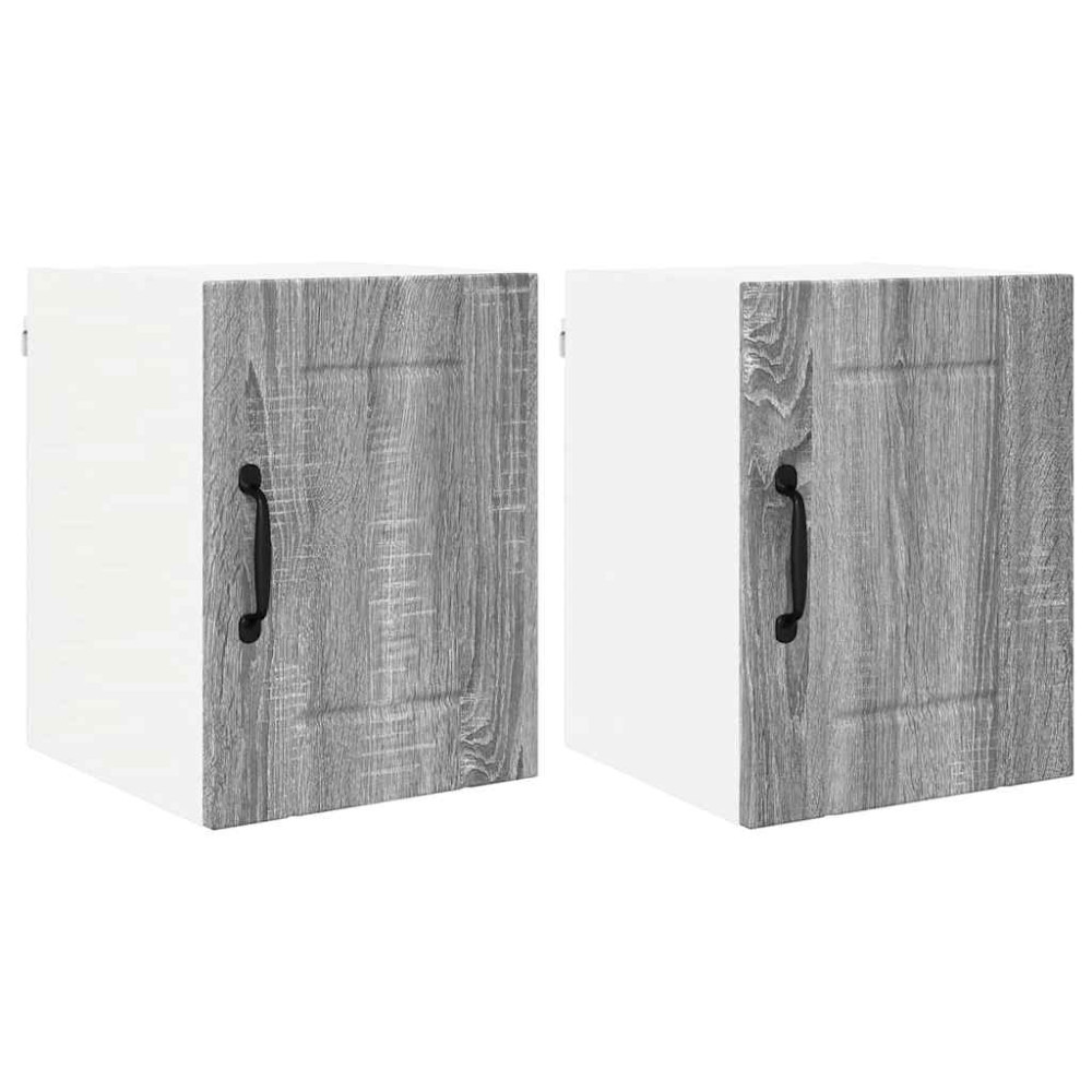 Produktbild för Väggskåp LUCCA 2 pcs Grå sonoma-ek 30 x 31 x 40 cm