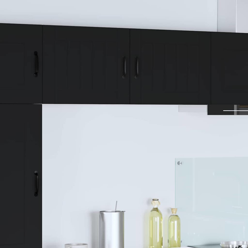 Produktbild för Väggskåp LUCCA 2 pcs Svart 50 x 31 x 40 cm Konstruerat trä