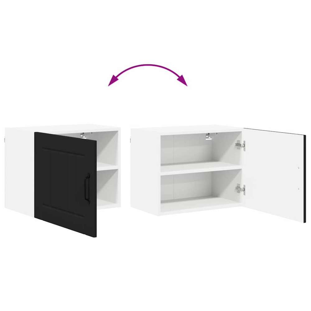 Produktbild för Väggskåp LUCCA 2 pcs Svart 50 x 31 x 40 cm Konstruerat trä