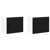 Produktbild för Väggskåp LUCCA 2 pcs Svart 50 x 31 x 40 cm Konstruerat trä
