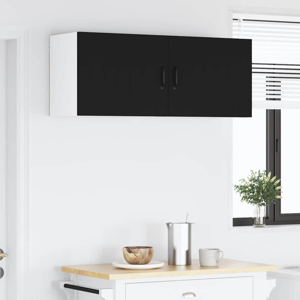 Produktbild för Väggskåp LUCCA 2 pcs Svart 50 x 31 x 40 cm Konstruerat trä
