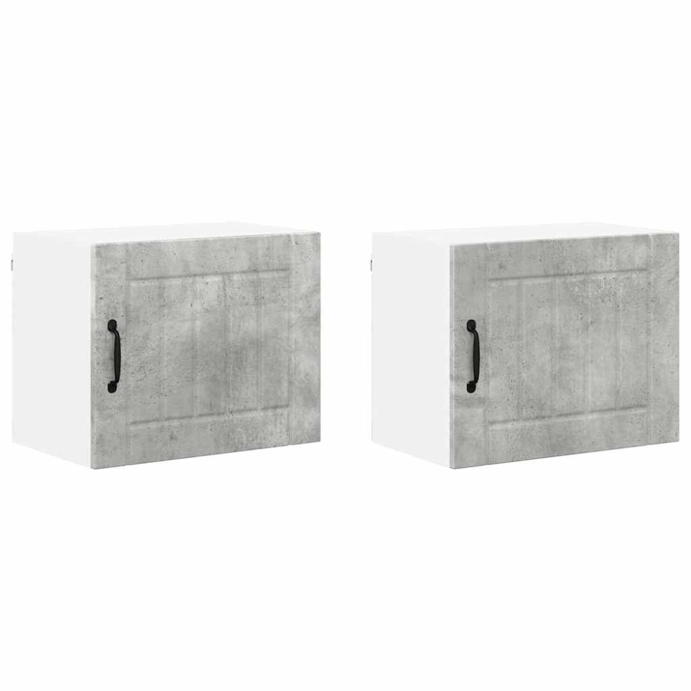 Produktbild för Väggskåp LUCCA 2 pcs Betonggrå 50 x 31 x 40 cm Konstruerat trä