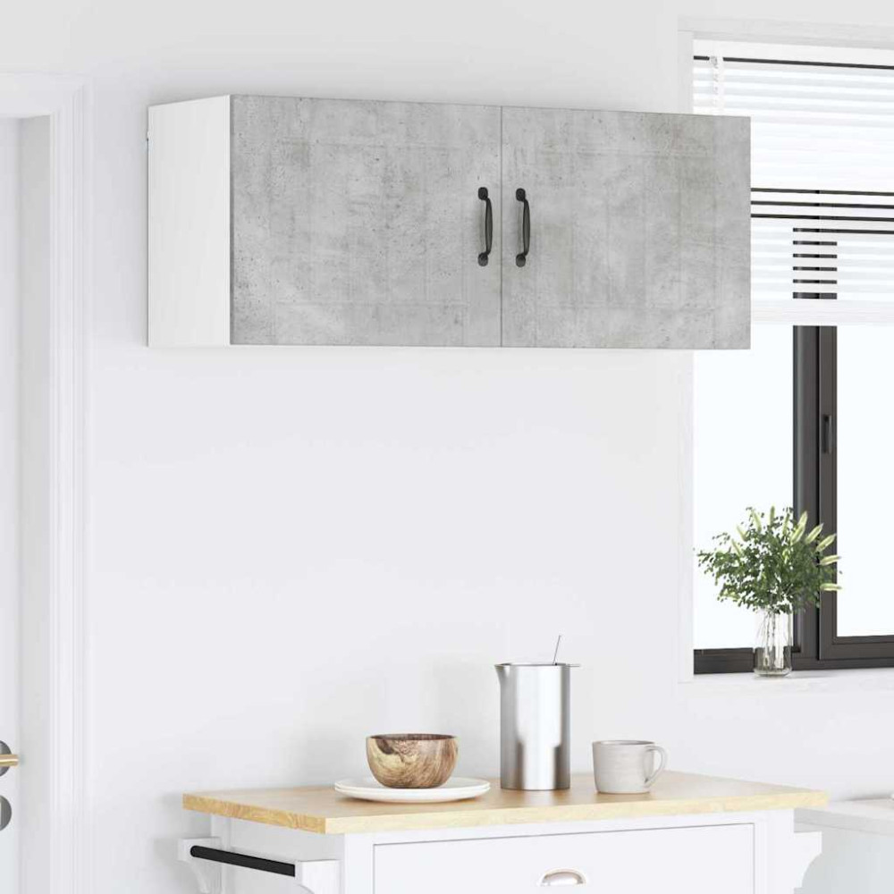 Produktbild för Väggskåp LUCCA 2 pcs Betonggrå 50 x 31 x 40 cm Konstruerat trä