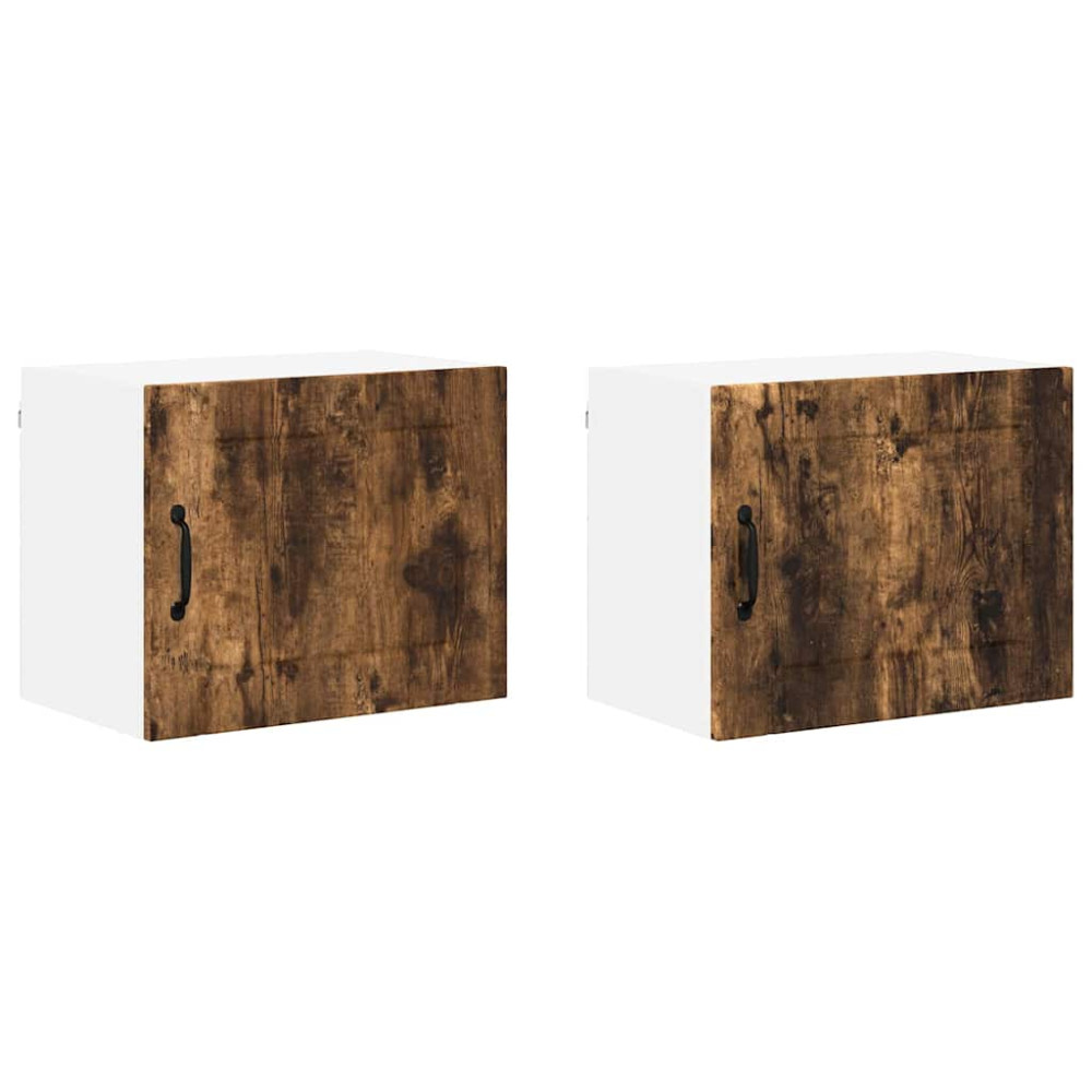 Produktbild för Väggskåp LUCCA 2 pcs Rökt ek 50 x 31 x 40 cm Konstruerat trä