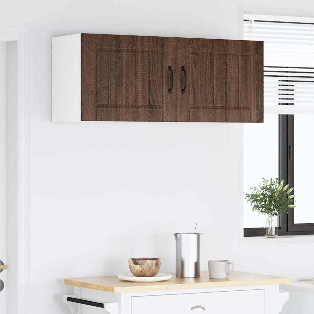 Produktbild för Väggskåp LUCCA 2 pcs Brun ek 50 x 31 x 40 cm Konstruerat trä