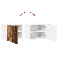 Produktbild för Väggskåp LUCCA 2 pcs Gammalt trä 50 x 31 x 40 cm