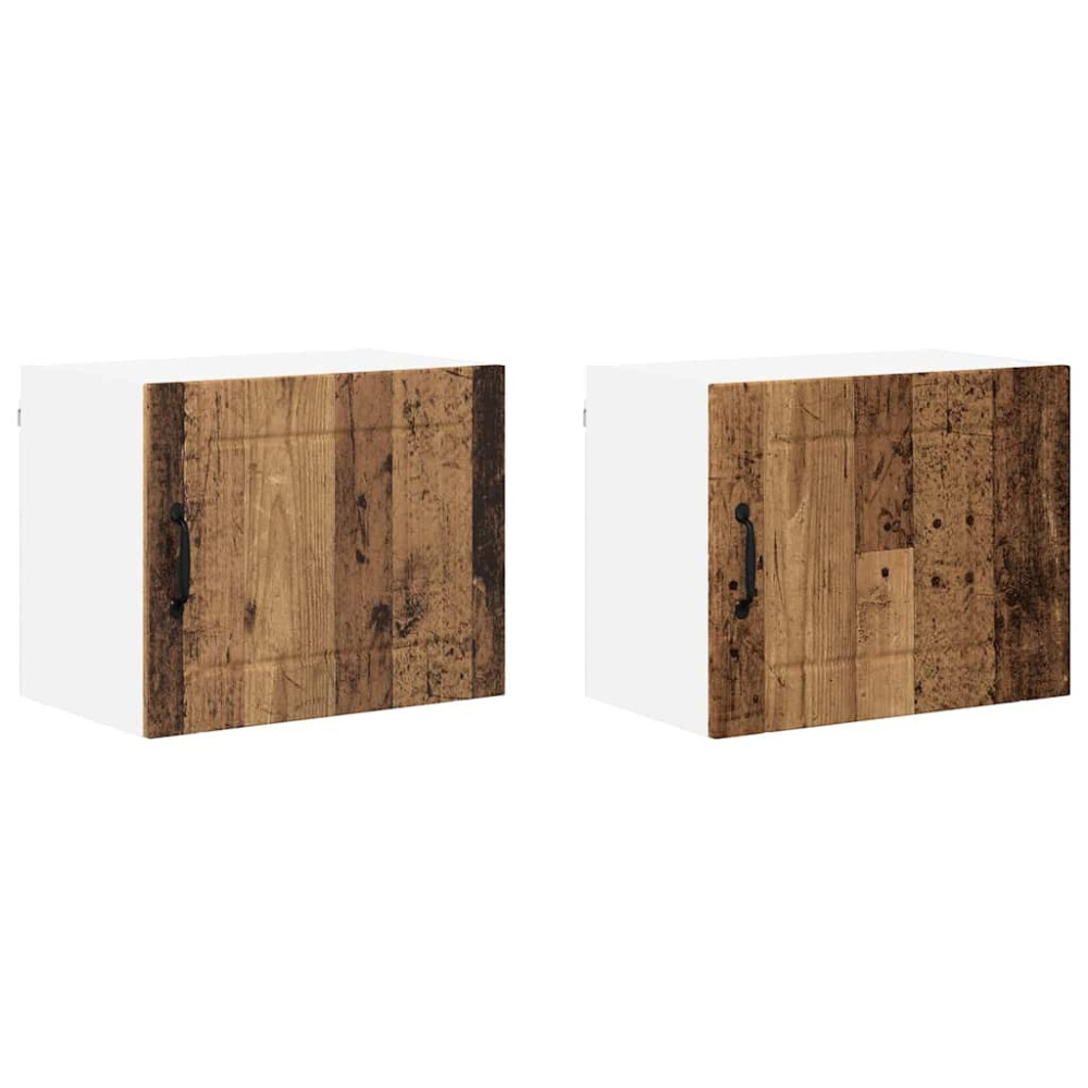 Produktbild för Väggskåp LUCCA 2 pcs Gammalt trä 50 x 31 x 40 cm