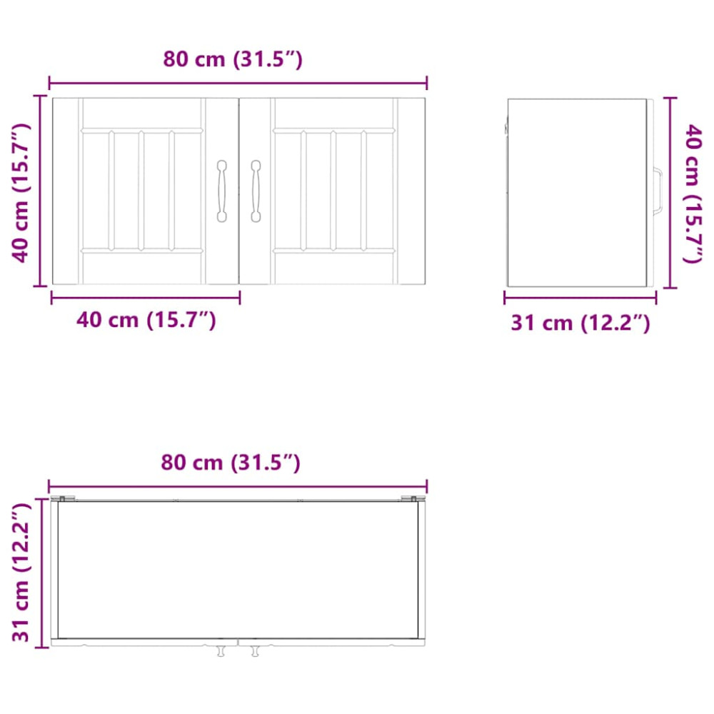 Produktbild för Väggskåp LUCCA Vit 80 x 31 x 40 cm Konstruerat trä