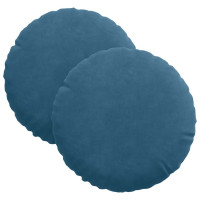 Produktbild för Sittkuddar 2 pcs Blå Ø30 x 13 cm Sammet