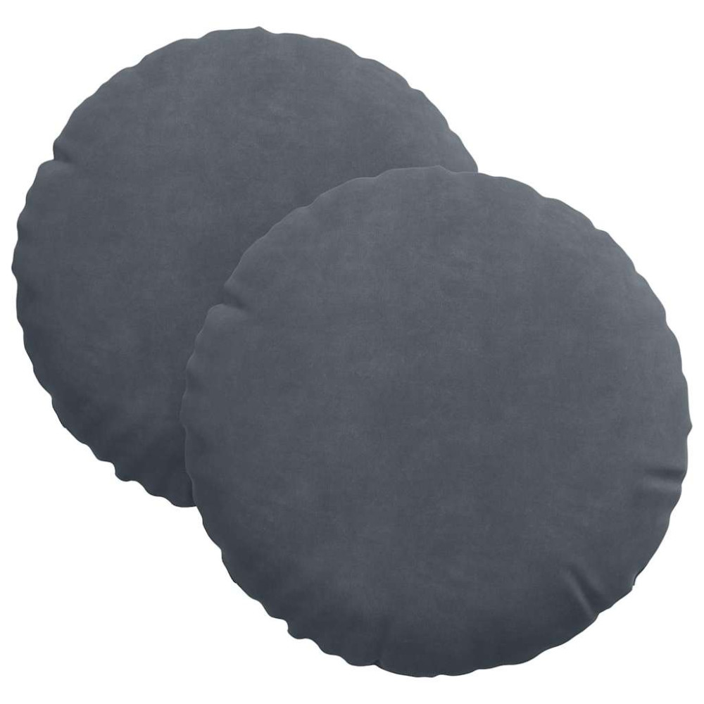 Produktbild för Sittkuddar 2 pcs Mörkgrå Ø30 x 13 cm Sammet