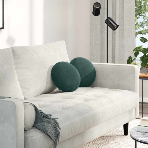 vidaXL Sittkuddar 2 pcs Mörkgrön Ø30 x 13 cm Sammet