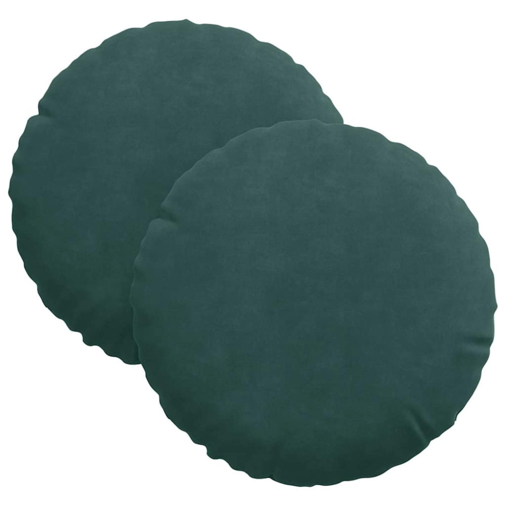 Produktbild för Sittkuddar 2 pcs Mörkgrön Ø30 x 13 cm Sammet