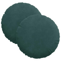 Produktbild för Sittkuddar 2 pcs Mörkgrön Ø30 x 13 cm Sammet