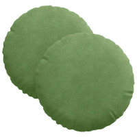 Produktbild för Sittkuddar 2 pcs Ljusgrön Ø30 x 13 cm Sammet