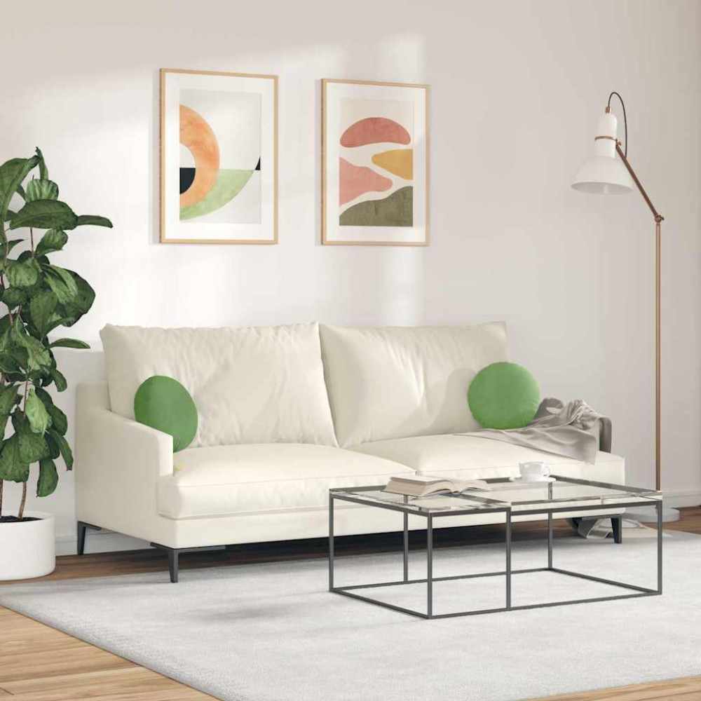 Produktbild för Sittkuddar 2 pcs Ljusgrön Ø30 x 13 cm Sammet