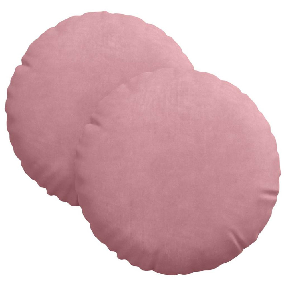 Produktbild för Sittkuddar 2 pcs Rosa Ø30 x 13 cm Sammet