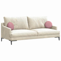 Produktbild för Sittkuddar 2 pcs Rosa Ø30 x 13 cm Sammet