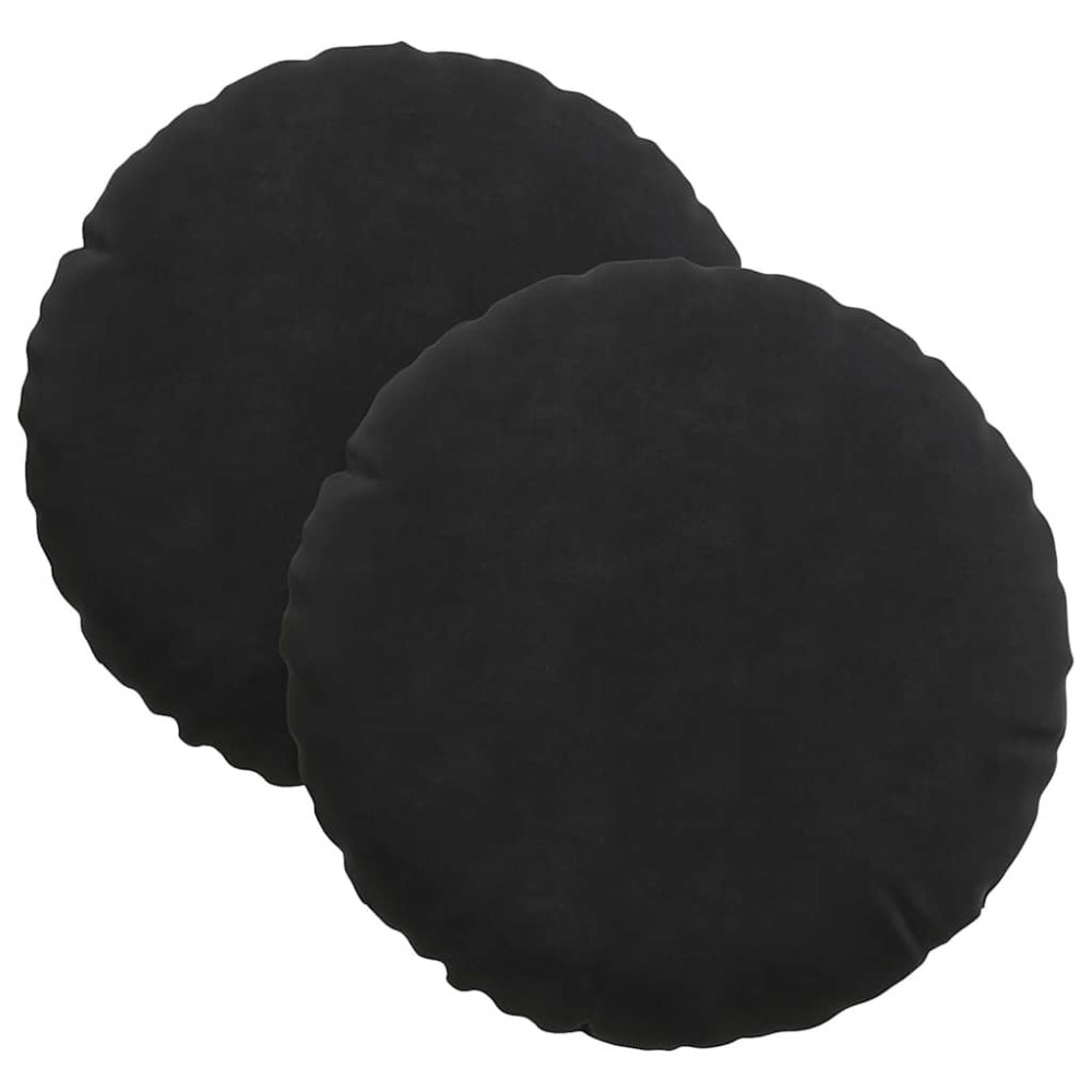 Produktbild för Sittkuddar 2 pcs Svart Ø30 x 13 cm Sammet