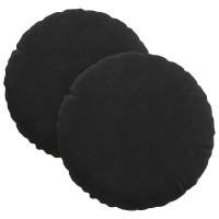 Produktbild för Sittkuddar 2 pcs Svart Ø30 x 13 cm Sammet