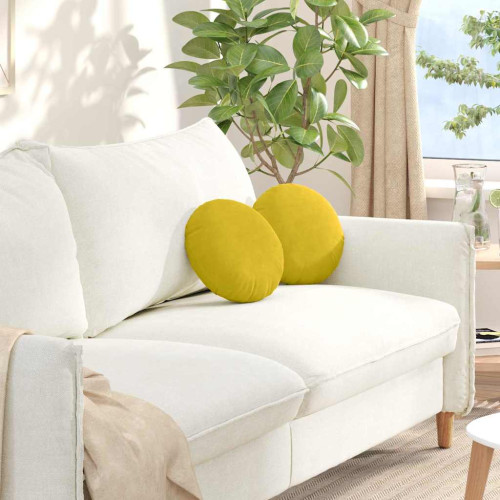vidaXL Sittkuddar 2 pcs Gul Ø30 x 13 cm Sammet