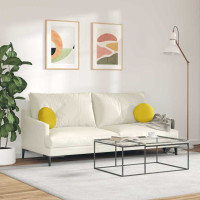 Produktbild för Sittkuddar 2 pcs Gul Ø30 x 13 cm Sammet